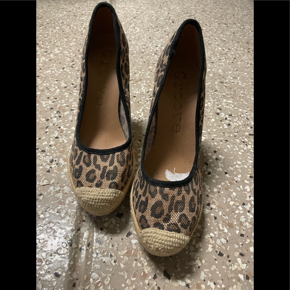 Leopard Wedge Platform Size9